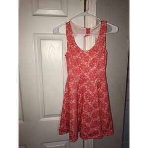 Coral lacy dress
